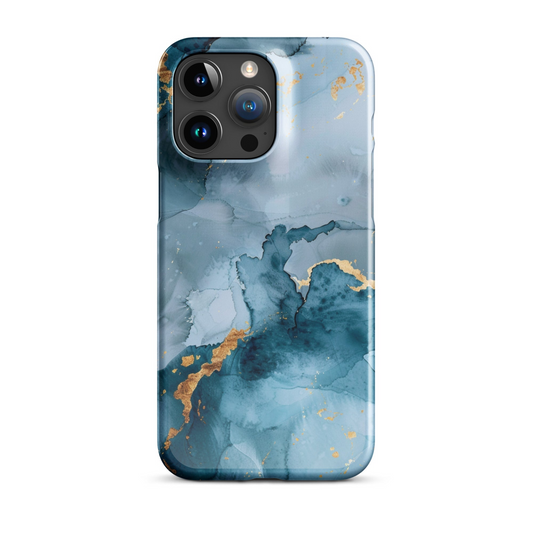 Ember Blue marble phone case for iPhone with minimalist design