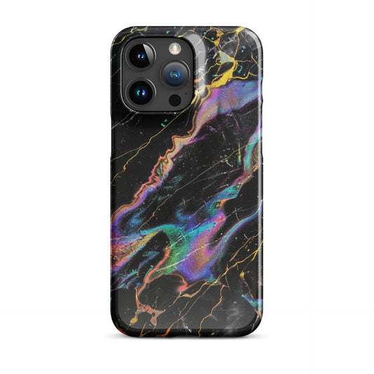 prism drift black marble phone case for iPhone with minimal marble swirls