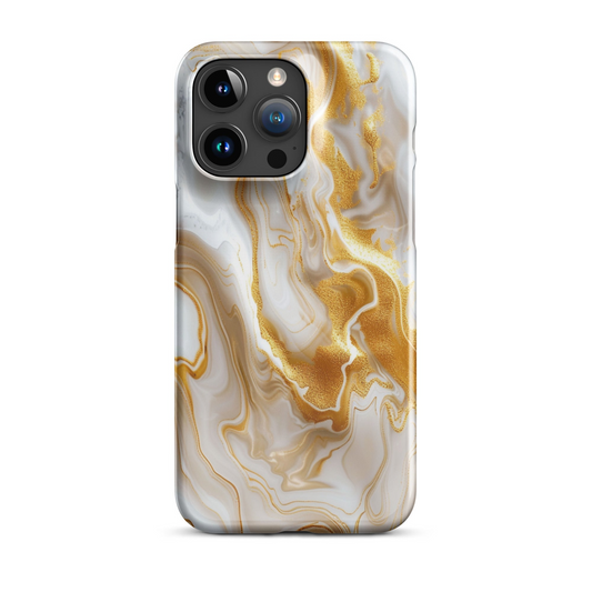 Glacial gold & white marble phone case for iPhone with minimal gold veins