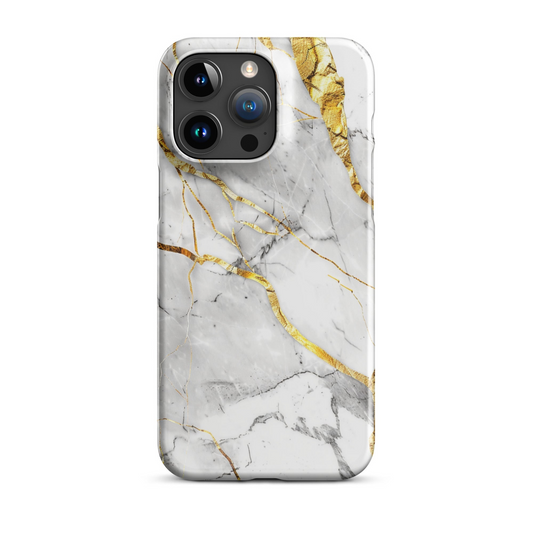 Gilded white marble phone case for iPhone with minimalist desgin