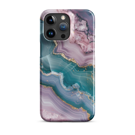 Foil mirage marble phone case for iPhone with minimal marble and foil accents