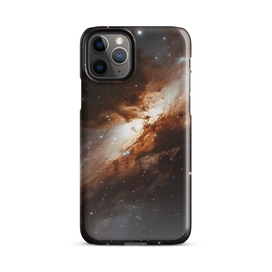 Black galaxy phone case with a starry night design for iPhone and Android.