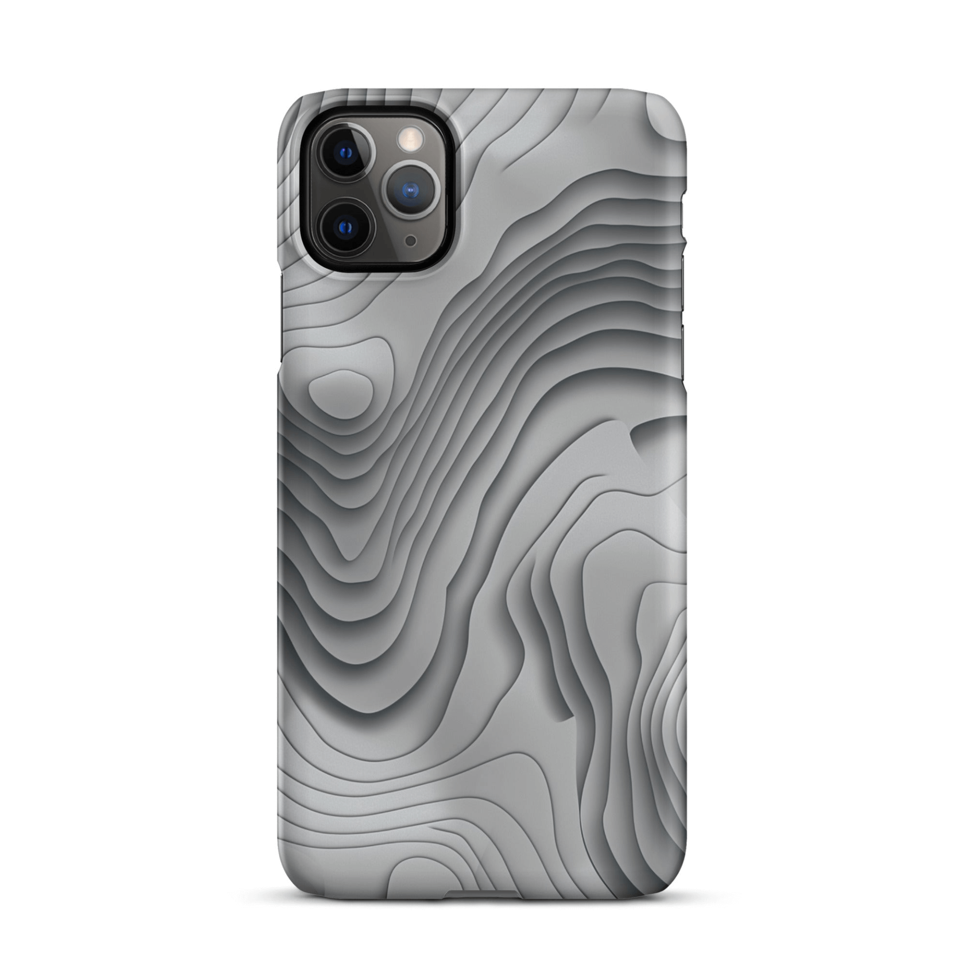 3D grey and black phone case with wavy pattern.